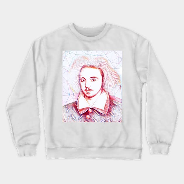 Christopher Marlowe Portrait | Christopher Marlowe Artwork | Line Art Crewneck Sweatshirt by JustLit